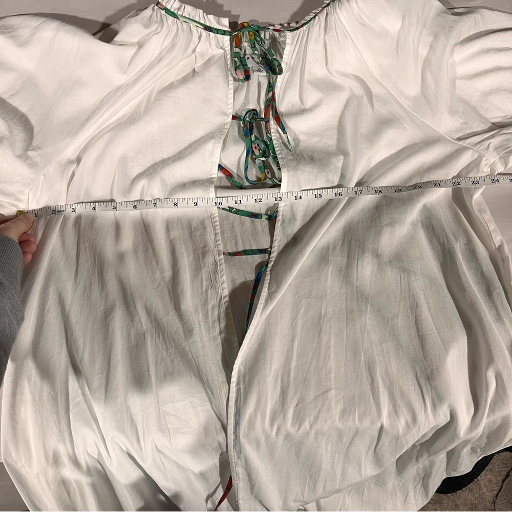RHODE x Target White Maxi Swim Coverup with Green Accents XL - Picture 12 of 13